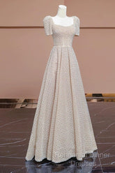 Unique Ball Gown Strapless Short Sleeves Long Wedding Dresses